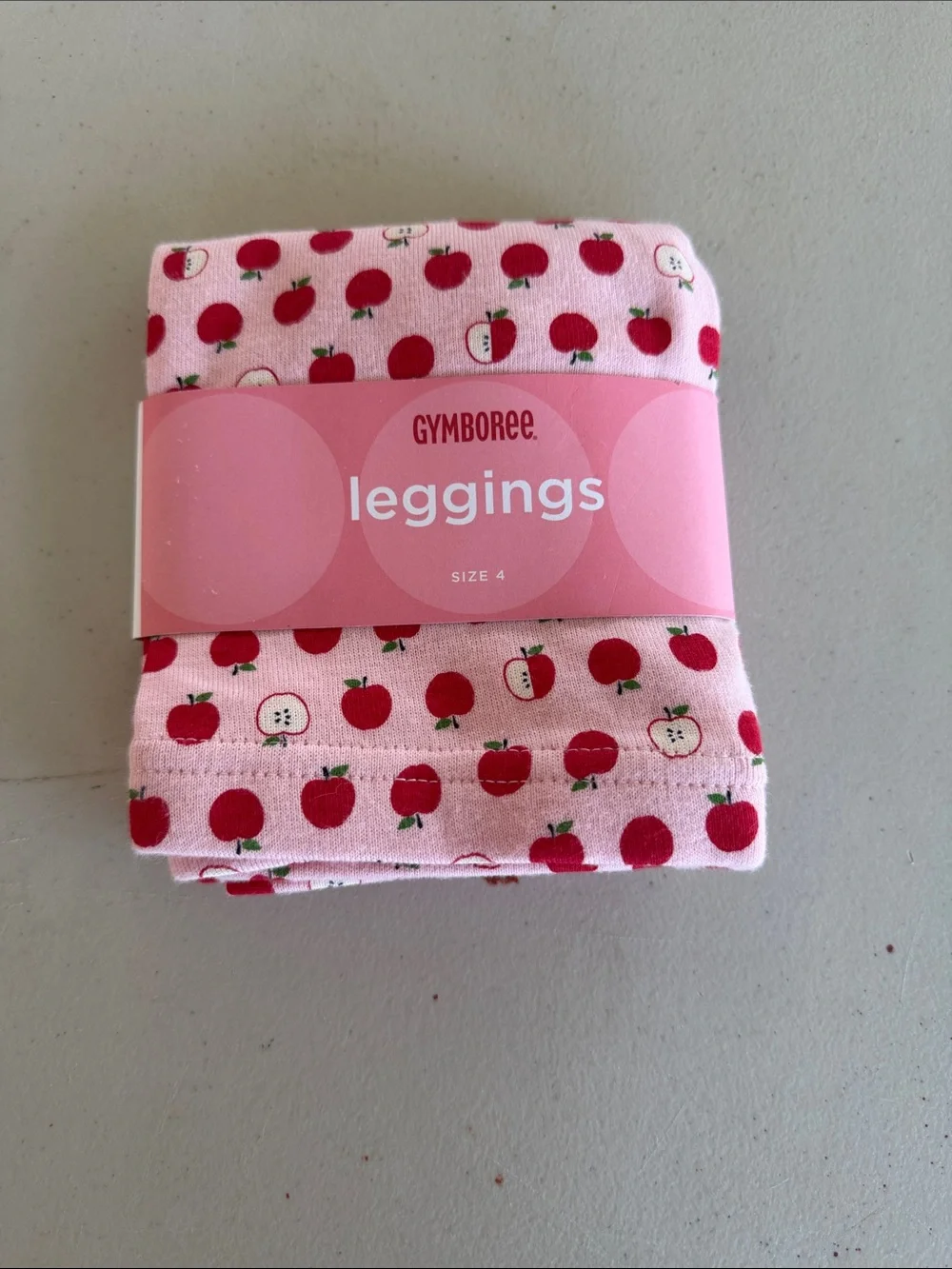 NWT Gymboree Pink Leggings with Red Apple Print